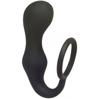 Анальная пробка с кольцом на пенис Double Pleasure Anal Plug Black