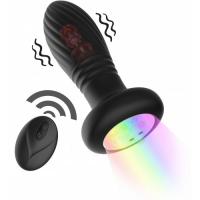 Анальная вибровтулка с возвратно-поступательной функцией и LED-подсветкой Secwell Plug с пультом ДУ