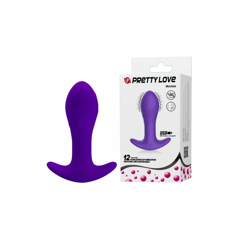 Анальная пробка для ношения с вибрацией Pretty Love Anal Plug Massager фиолетовая