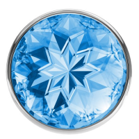 Анальная пробка Diamond Light blue Sparkle Medium Lola