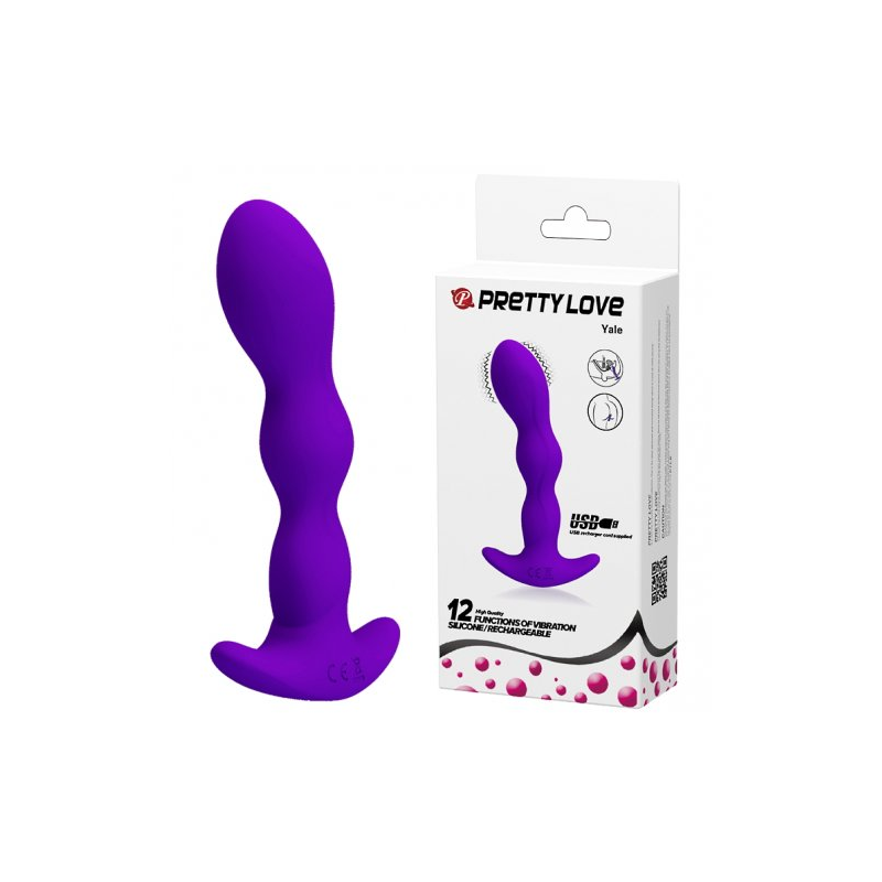 Перезаряжаемый массажер простаты с 12 режимами вибрации фиолетовый