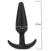 Черная силиконовая анальная пробка Large