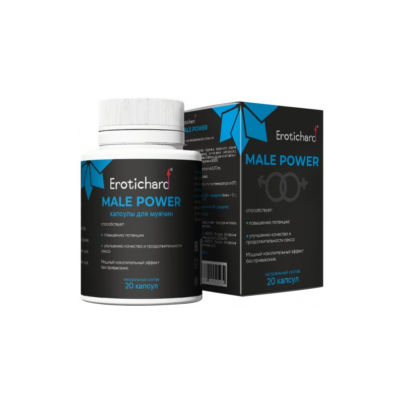 Возбуждающие капсулы для мужчин Erotichard Male Power 20 шт