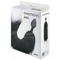 Анальная пробка с черно-белым хвостиком Emotions Furry 42см