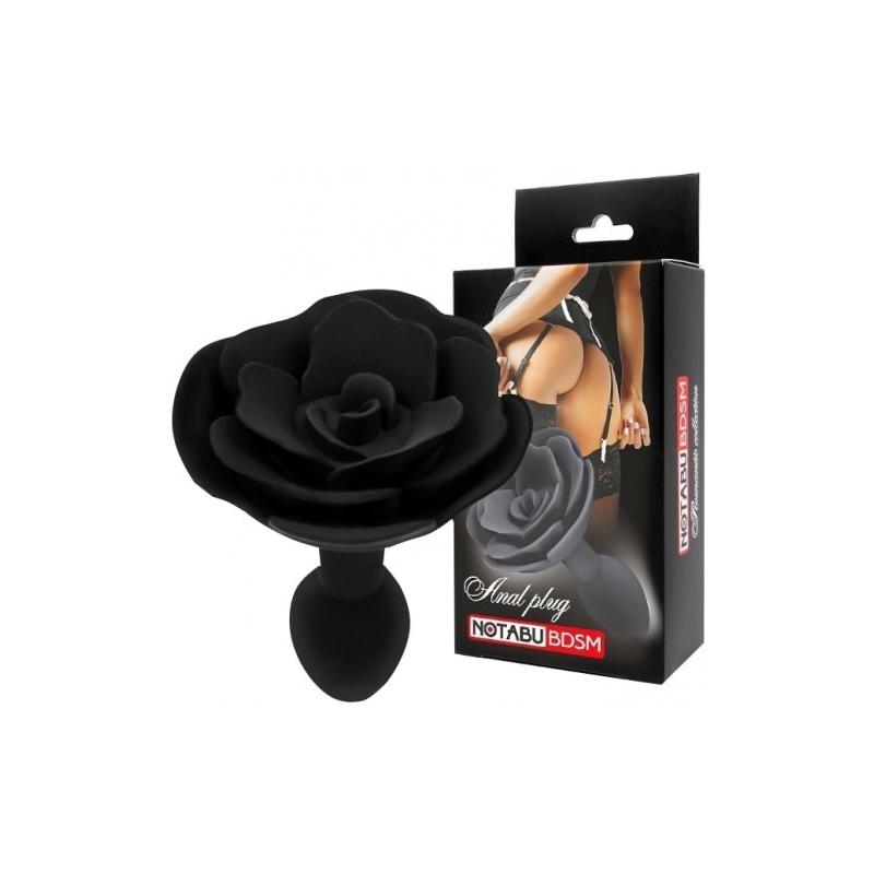 Черная анальная втулка Роза L