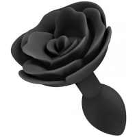 Черная анальная втулка Роза L