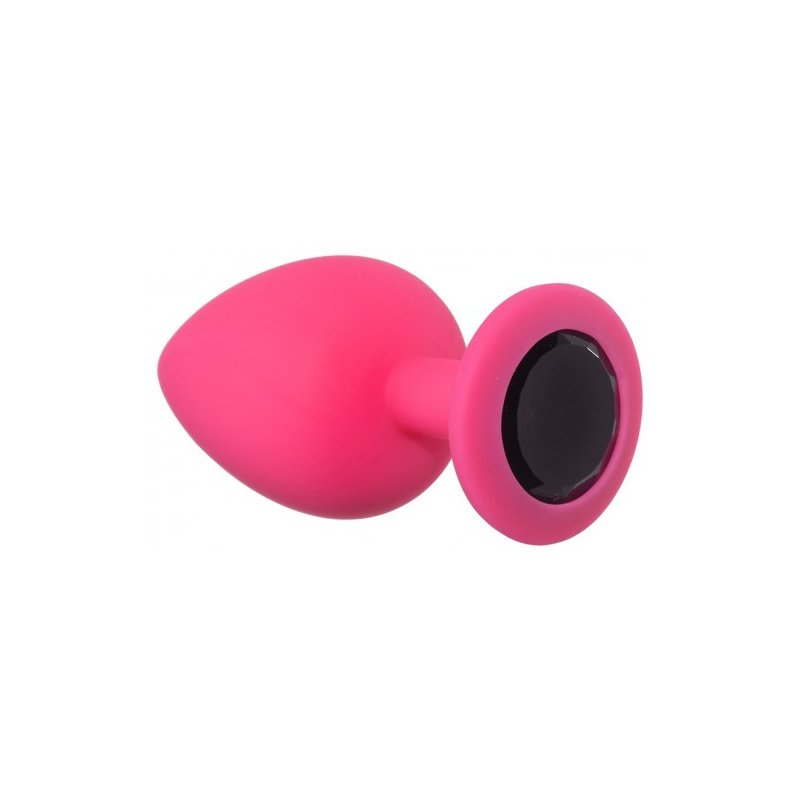 Анальная пробка Emotions Cutie Large Pink Black Crystal