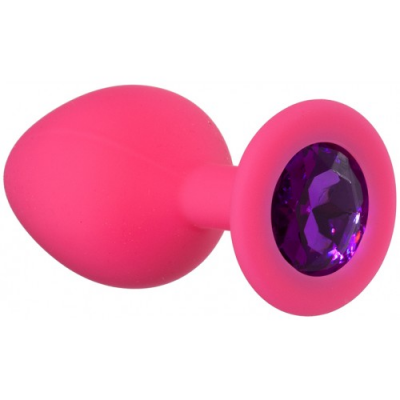 Анальная пробка Emotions Cutie Medium Pink Dark Purple Crystal