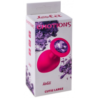 Анальная пробка Emotions Cutie Large Pink Dark Purple Crystal