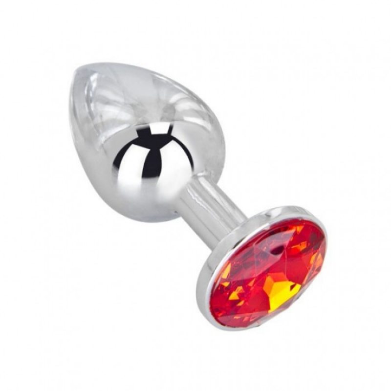 Мини-плаг из стали с кристаллом Red Flame