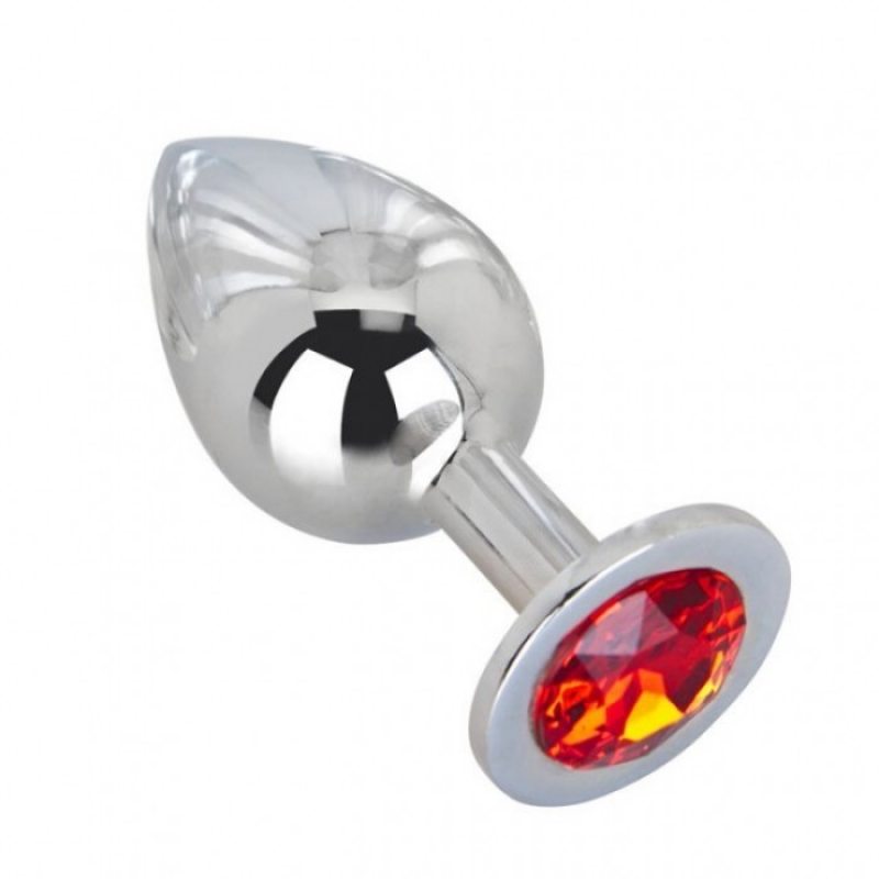 Большой плаг из стали с кристаллом Red Flame