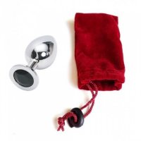 Стальная пробка Jewelry Plug Medium Silver чёрная