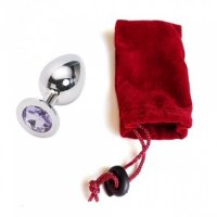 Стальная пробка Jewelry Plug Medium Silver нежно-фиолетовая