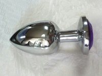 Анальная пробка из алюминия с кристаллом Violet L