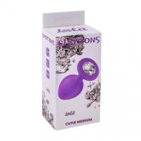 Анальная пробка Emotions Cutie Medium Purple light blue crystal