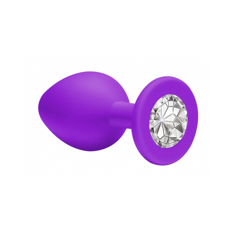 Анальная пробка Emotions Cutie Medium Purple light blue crystal
