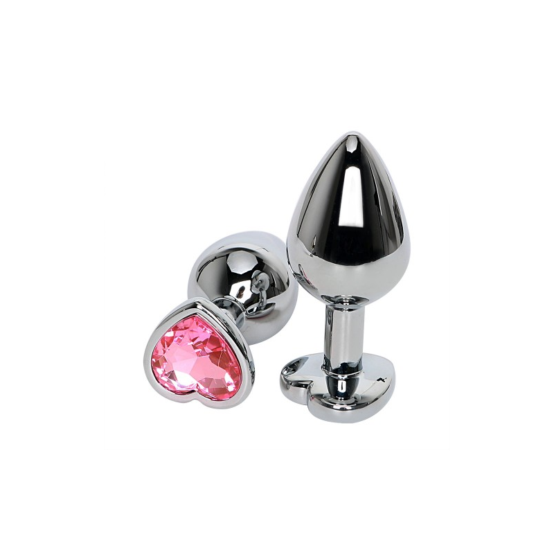 Анальная пробка с розовым камушком-сердечком в матрешке