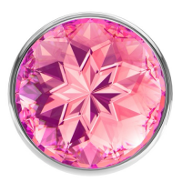Анальная пробка из алюминия с розовым камушком