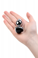 Анальный страз Metal by TOYFA, металл, серебристый, с кристаллом цвета турмалин, 7 см, Ø 2,7 см, 50 г