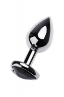 Анальный страз Metal by TOYFA, металл, серебристый, с кристаллом цвета турмалин, 7 см, Ø 2,7 см, 50 г