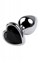 Анальный страз Metal by TOYFA, металл, серебристый, с кристаллом цвета турмалин, 7 см, Ø 2,7 см, 50 г