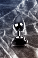 Анальный страз Metal by TOYFA, металл, серебристый, с кристаллом цвета турмалин, 7 см, Ø 2,7 см, 50 г