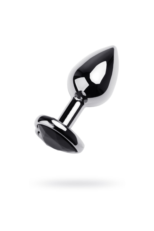 Анальный страз Metal by TOYFA, металл, серебристый, с кристаллом цвета турмалин, 7 см, Ø 2,7 см, 50 г