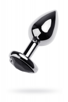 Анальный страз Metal by TOYFA, металл, серебристый, с кристаллом цвета турмалин, 7 см, Ø 2,7 см, 50 г