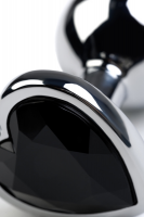 Анальный страз Metal by TOYFA, металл, серебристый, с кристаллом цвета турмалин, 7 см, Ø 2,7 см, 50 г