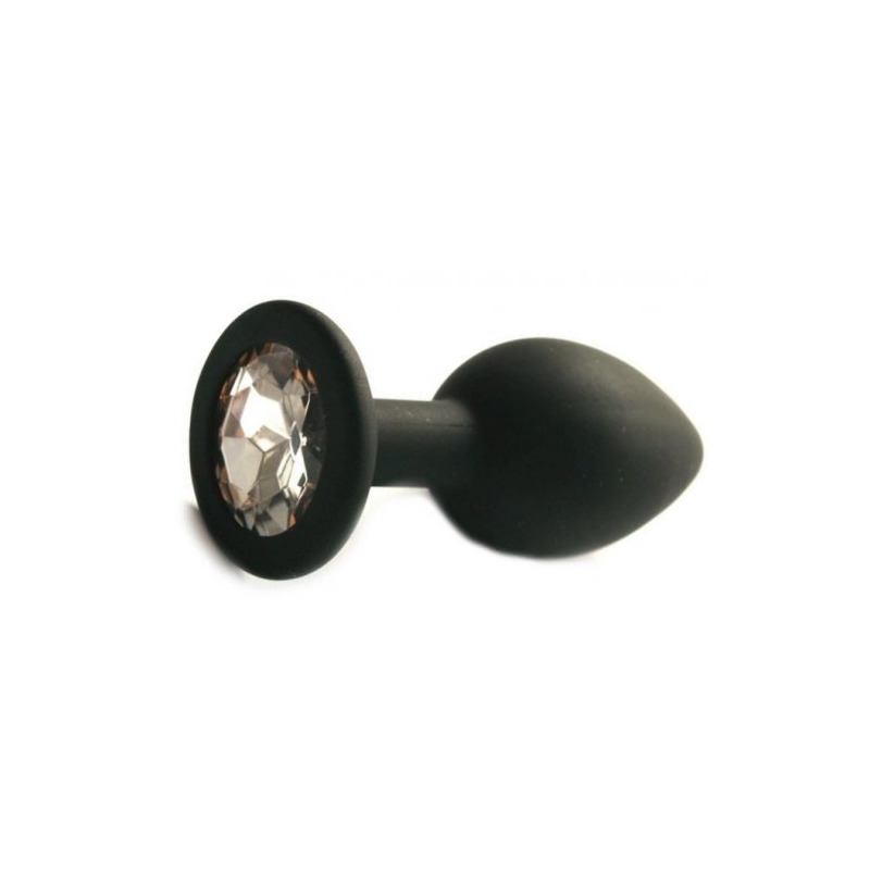 Черная силиконовая пробка с прозрачным стразом S