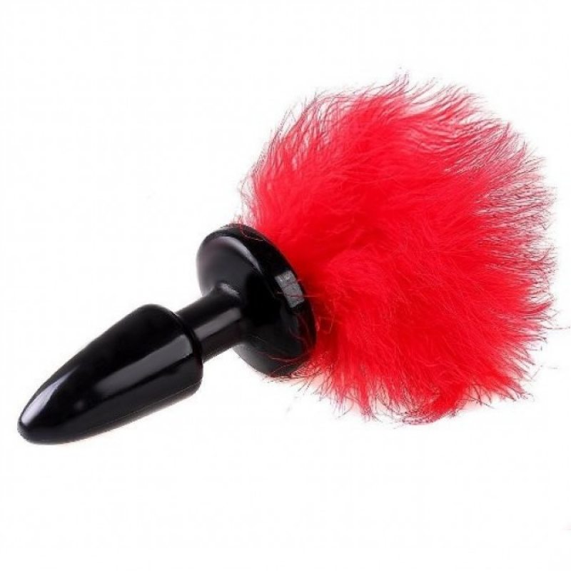 Анальная пробка с хвостом Red Bunny