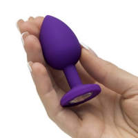 Фиолетовая силиконовая пробка с красным стразом S