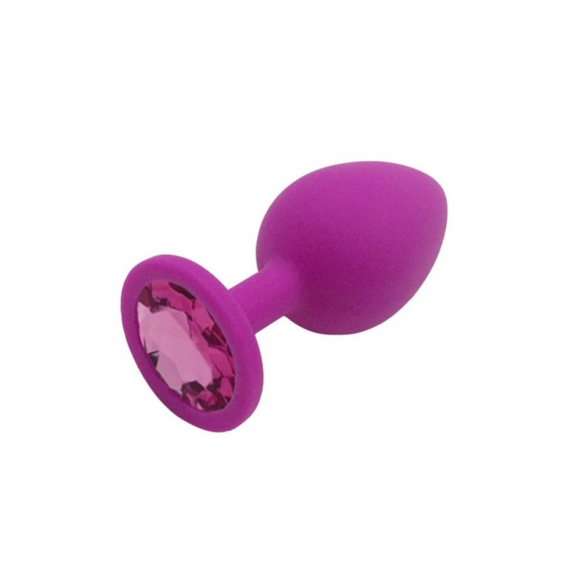 Пурпурная силиконовая пробка со стразом цвета фуксии S