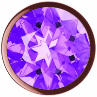 Анальная пробка Diamond Amethyst Shine L розовое золото