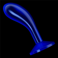Стимулятор простаты Lovetoy Flawless Clear Prostate Plug синего цвета 15 см