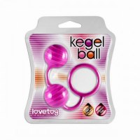 Вагинальные шарики Kegel ball розовые с рельефным рисунком