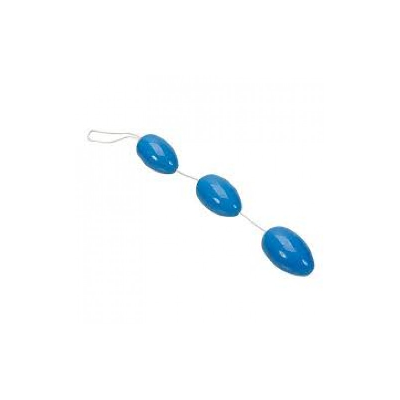 Анально-вагинальные шарики на веревке голубые