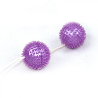 Анально-вагинальные шарики с мягкими шипами фиолетовые