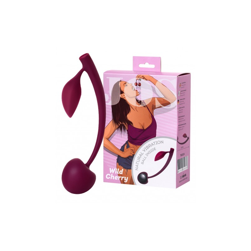 Силиконовый вагинальный шарик Jos Wild Cherry со смещенным центром тяжести