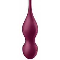 Вагинальные смарт-шарики с вибрацией и сменными утяжелителями Satisfyer Love Birds Vary бордовый