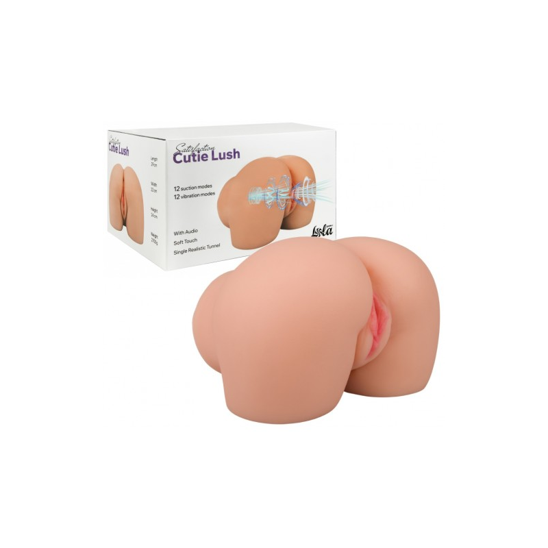 Реалистичный вибромастурбатор с функцией всасывания и звуковым сопровождением Satisfaction Cutie Lush