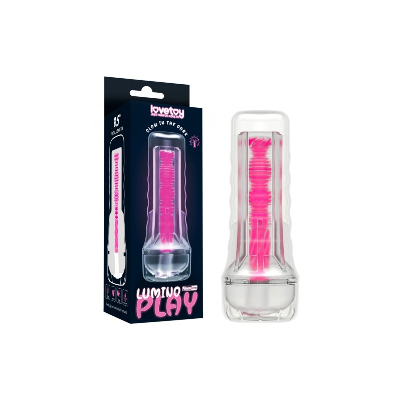 Прозрачный мастурбатор светящийся в темноте Lumino Play Pink Glow Masturbator
