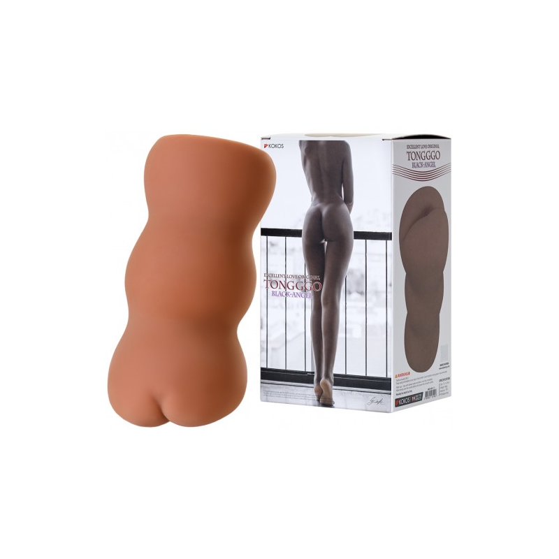 Реалистичный мастурбатор-попка с эффектом двойной кожи Kokos Tongggo Black Angel