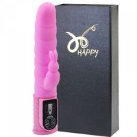 Вибратор Hi-Tech Happy Rabbit розовый с 8 функциями вибрации и ротации