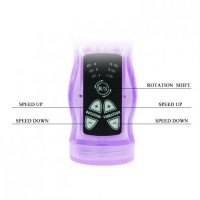 Женский вибратор-ротатор со стимулятором клитора фиолетовый