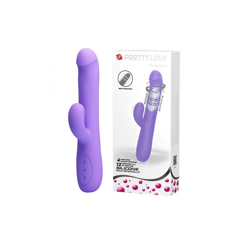 Вибратор-ротатор с клиторальным стимулятором Pretty Love Truman нежно-фиолетовый