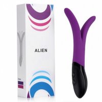 Двойной фиолетовый вибростимулятор Alien с 9 функциями вибрации