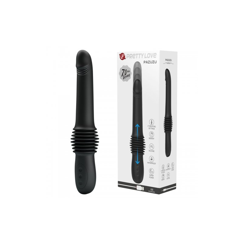 Вибратор c поступательными движениями Pretty Love Pazuzu черный
