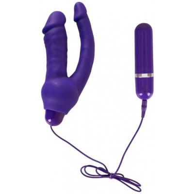Двойной вибростимулятор фиолетового цвета Double Pleasure