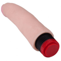 Вибратор из киберкожи без мошонки с загнутой головкой 19 см